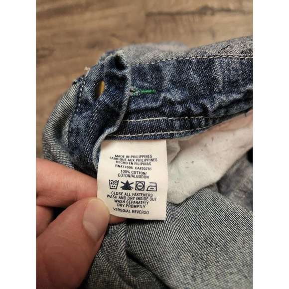 Vintage 2001 Y2K Tommy Hilfiger Tommy Jeans Blue Denim Overall Shorts Adult M - Picture 7 of 9